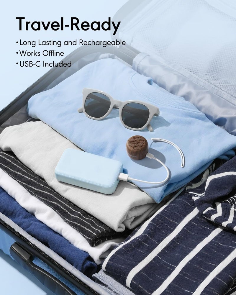 FLOWTUNE Sound Machine White Noise Machine for Baby Adults, Mini Portable Sound Machine for Travel, 6H Timer, 18 Soothing Sleep Sounds Gift (Wood Grain) - Image 4